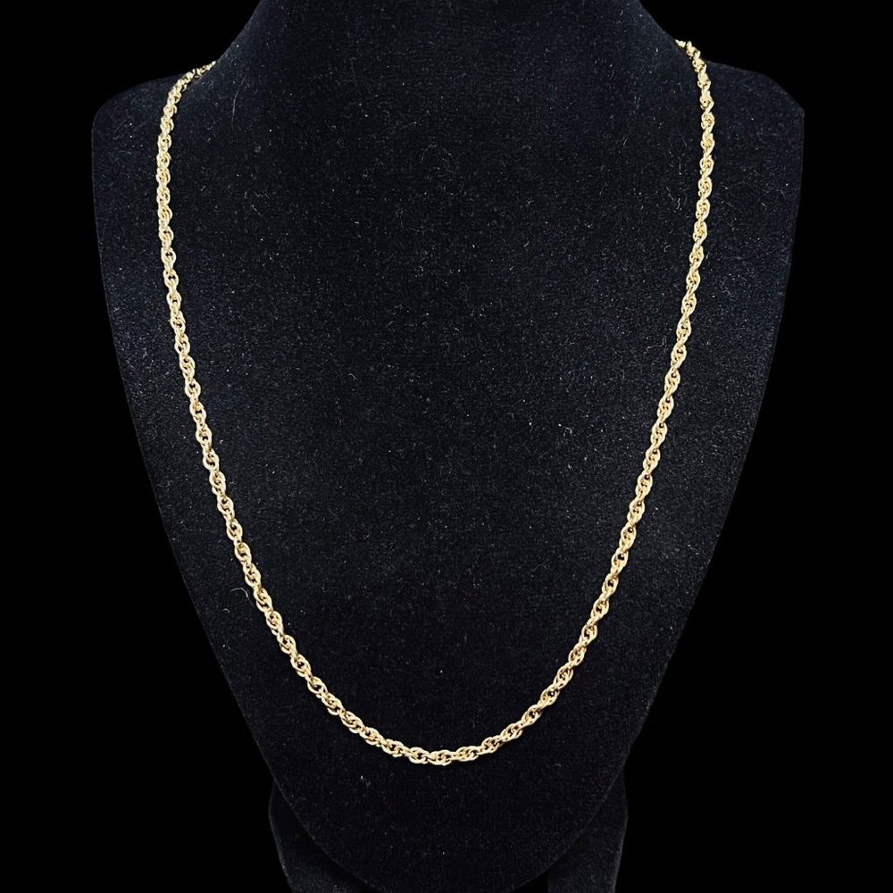 Vintage Gold Tone Rope Chain Necklace (4591)